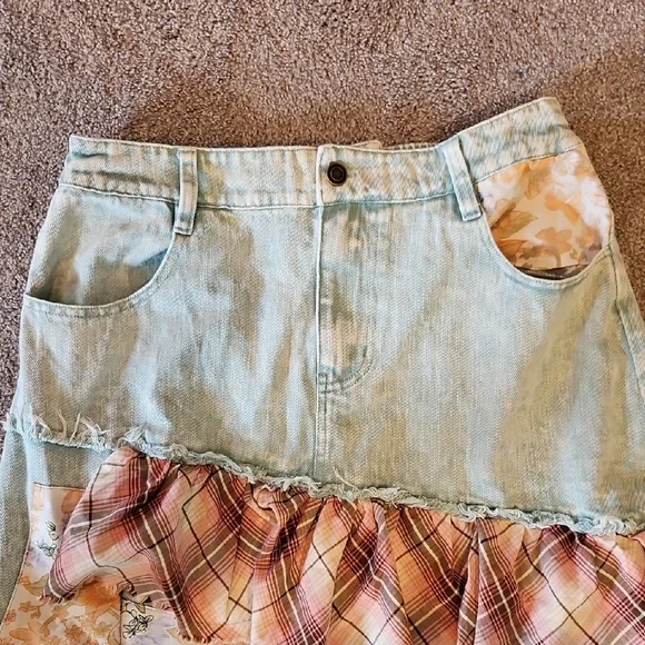 Oli & Hali Denim Skirt - Multicolor Patchwork - Picture 4 of 10